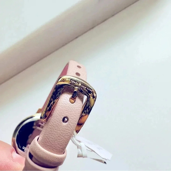 NWT Kate Spade New York Metro Three Hand Blush  Leather Watch - Picture 7 of 7